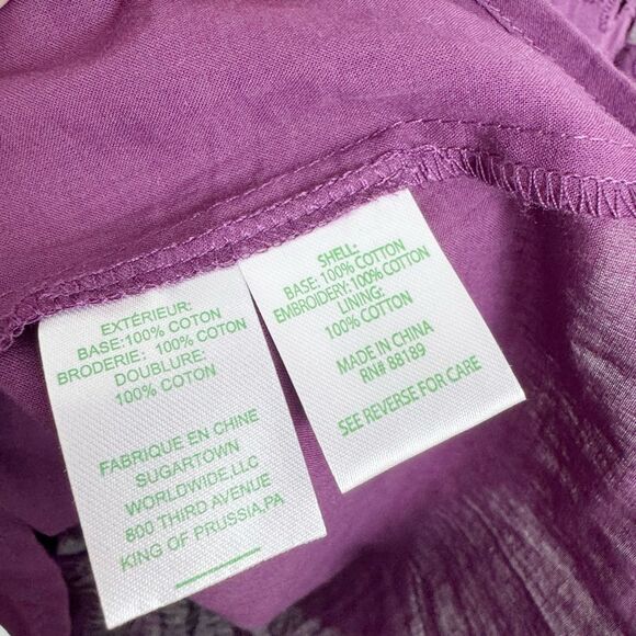 LILLY PULITZER | Aisha Cherry Ganache Purple Eyelet Lace Romper Women’s Size 4 - Picture 10 of 15